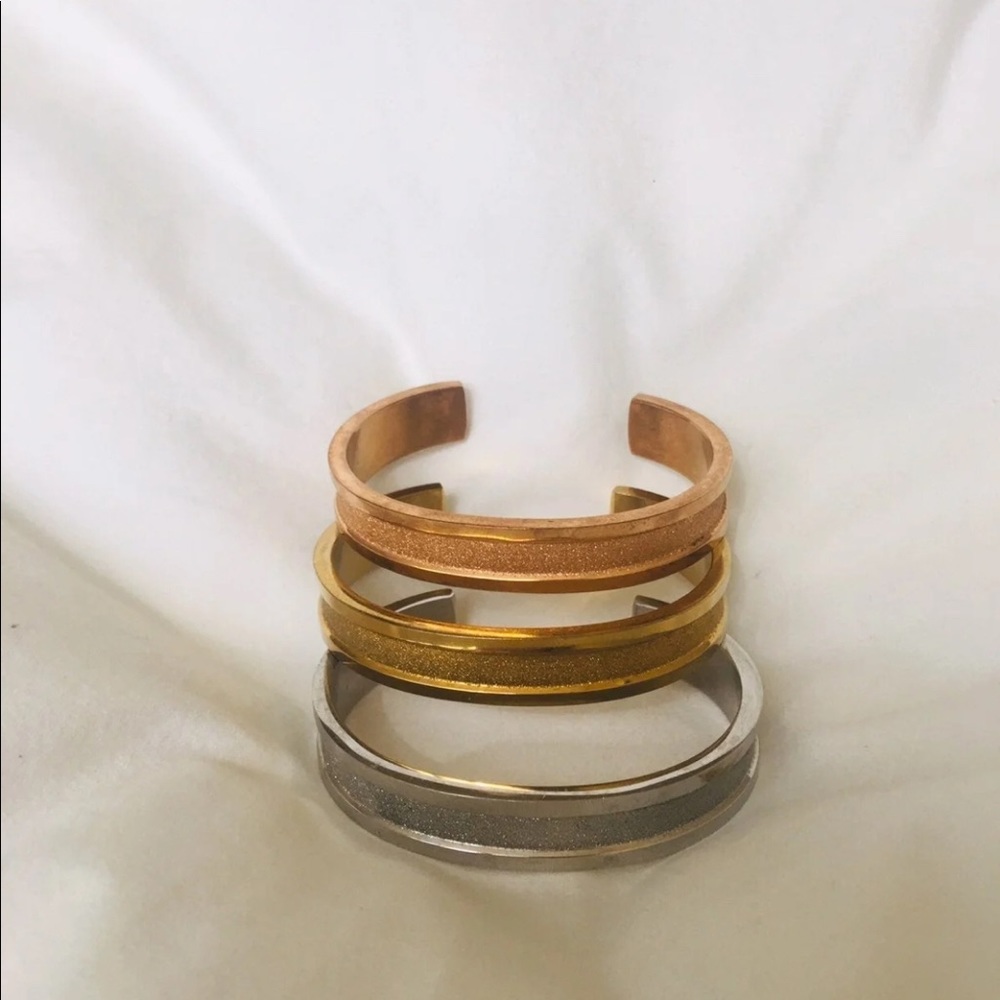 ✨ Set of 3 Glitter Cuff bangle bracelets✨